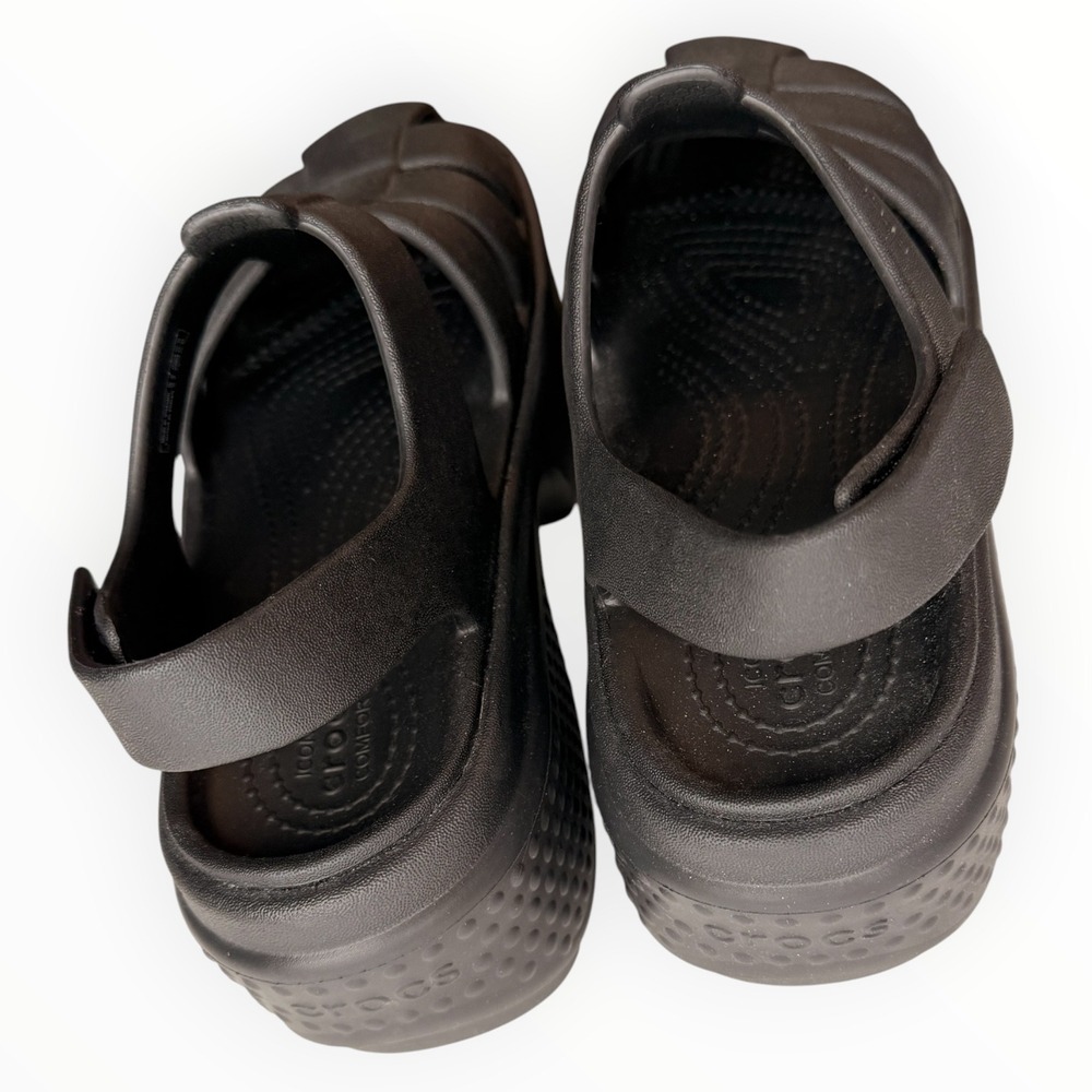 Crocs Stomp Fisherman Sandal Black Platform Caged Gladiator Chunky Women's 6 - Picture 5 of 10